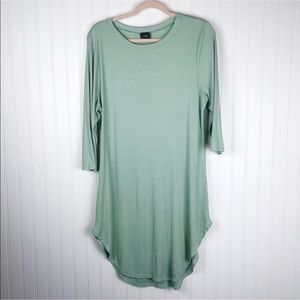 Toto Collection Ribbed 3/4 Sleeve Dress Sage Green Size Unknown